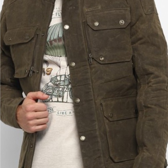 Royal Enfield Panzer Waxed Motorcycle Jacket, Color- Ranger (Brown), Size- XL - Picture 2 of 11